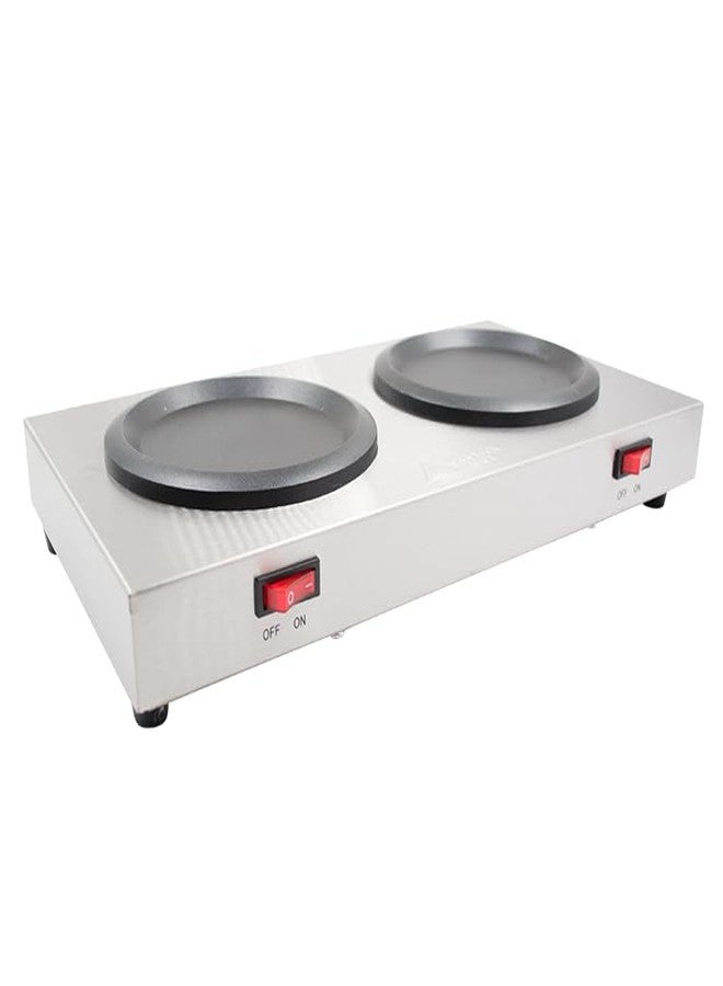 FUJIDENSO Commercial Coffee Decanter Warm Plate (Dual Plate), Stainless Steel Structure with Non-Stick Aluminum Plate Shaped for Standard Decanter, Ideal for Cafe, Break Room, Buffet, Event and Commercial Use - Image 1